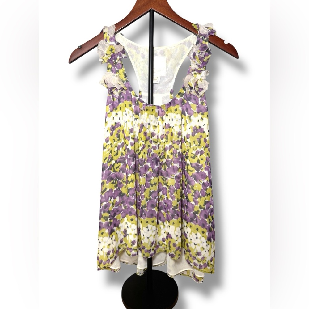 McGinn Flowy Floral Sleeveless Top - Purple and Yellow EUC Sz 10